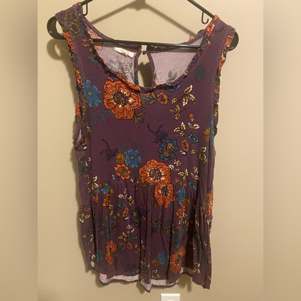 Purple Floral Tank Top
